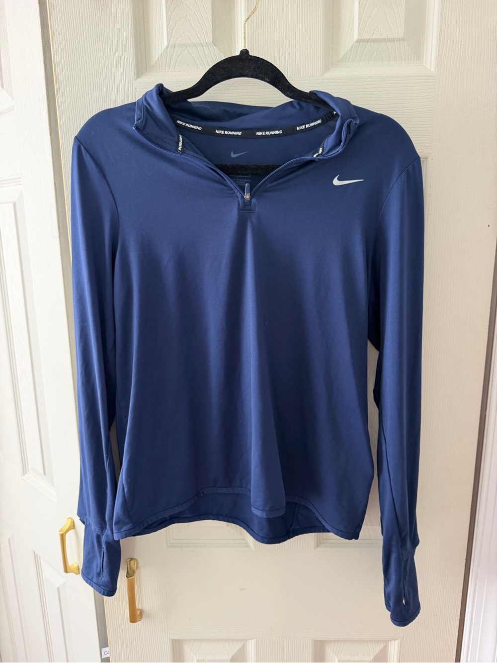 Nike Navy Blue Long-Sleeve Half-Zip Running Top - Picture 1 of 3